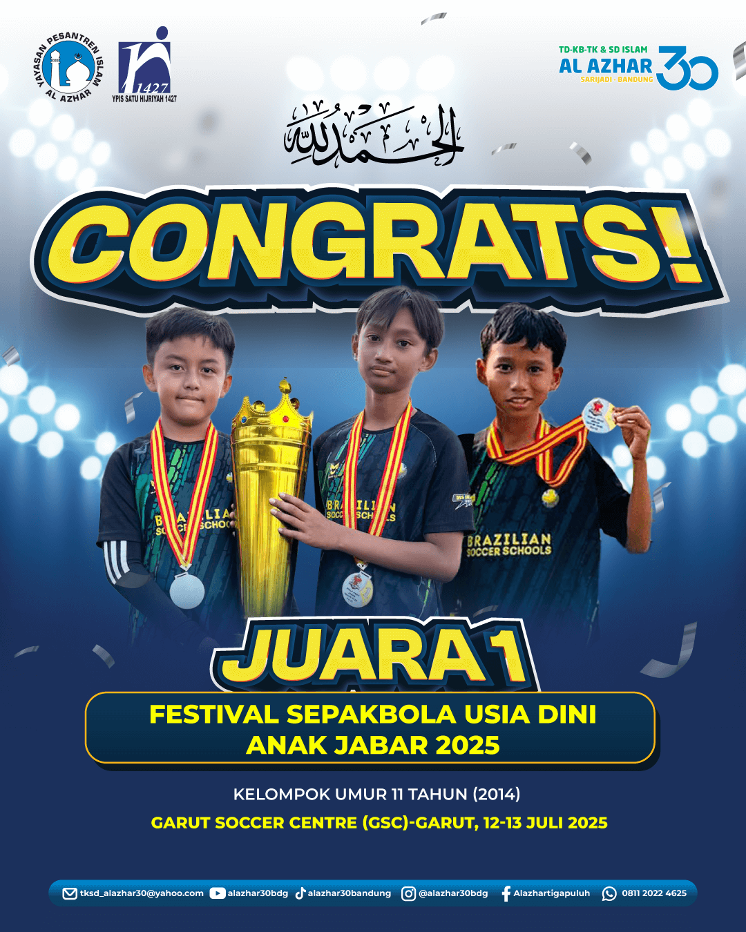 Juara 1 Festival Sepakbola Usia Dini JABAR 2025