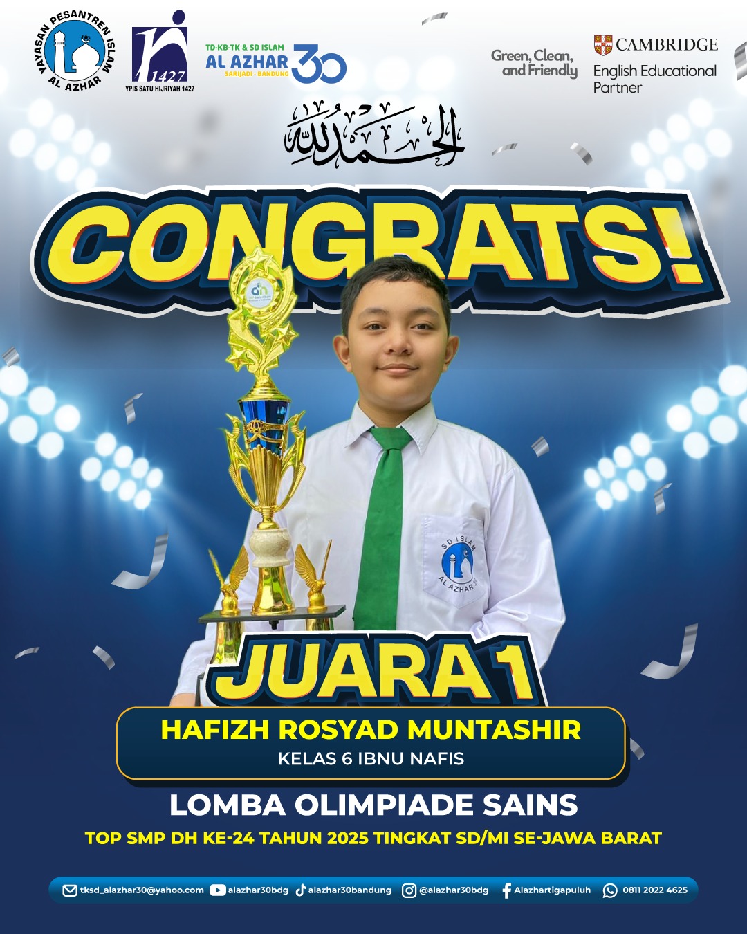 Juara 1 Olimpiade Sains Tingkat SD/MI se-Jawa Barat