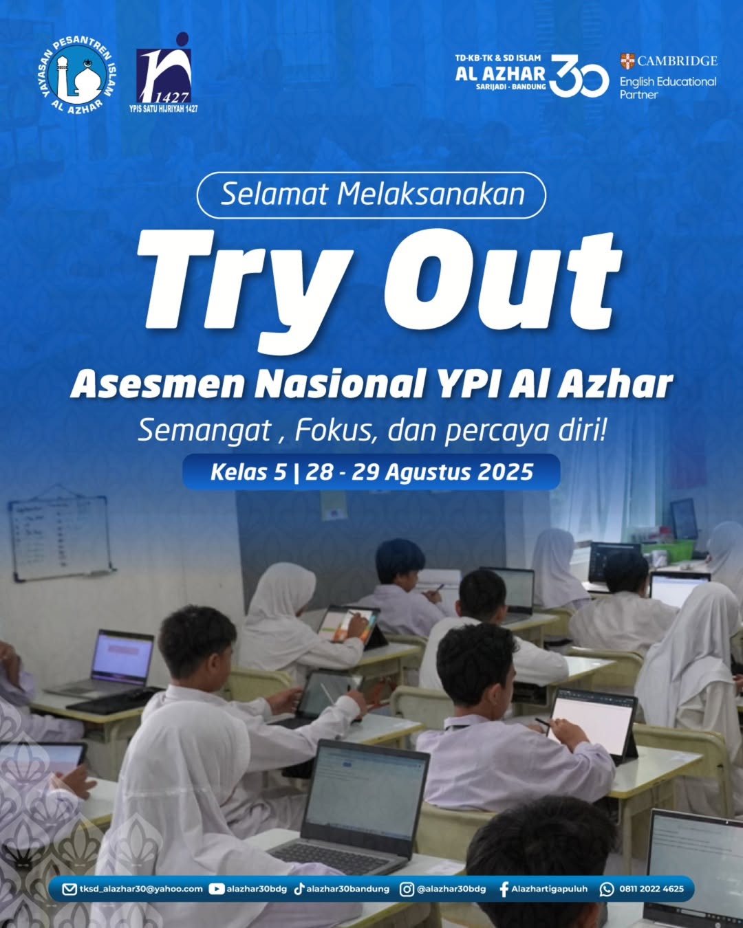 Siswa Kelas 5 SD Islam Al Azhar 30 Bandung Siap Laksanakan Try Out Asesmen Nasional