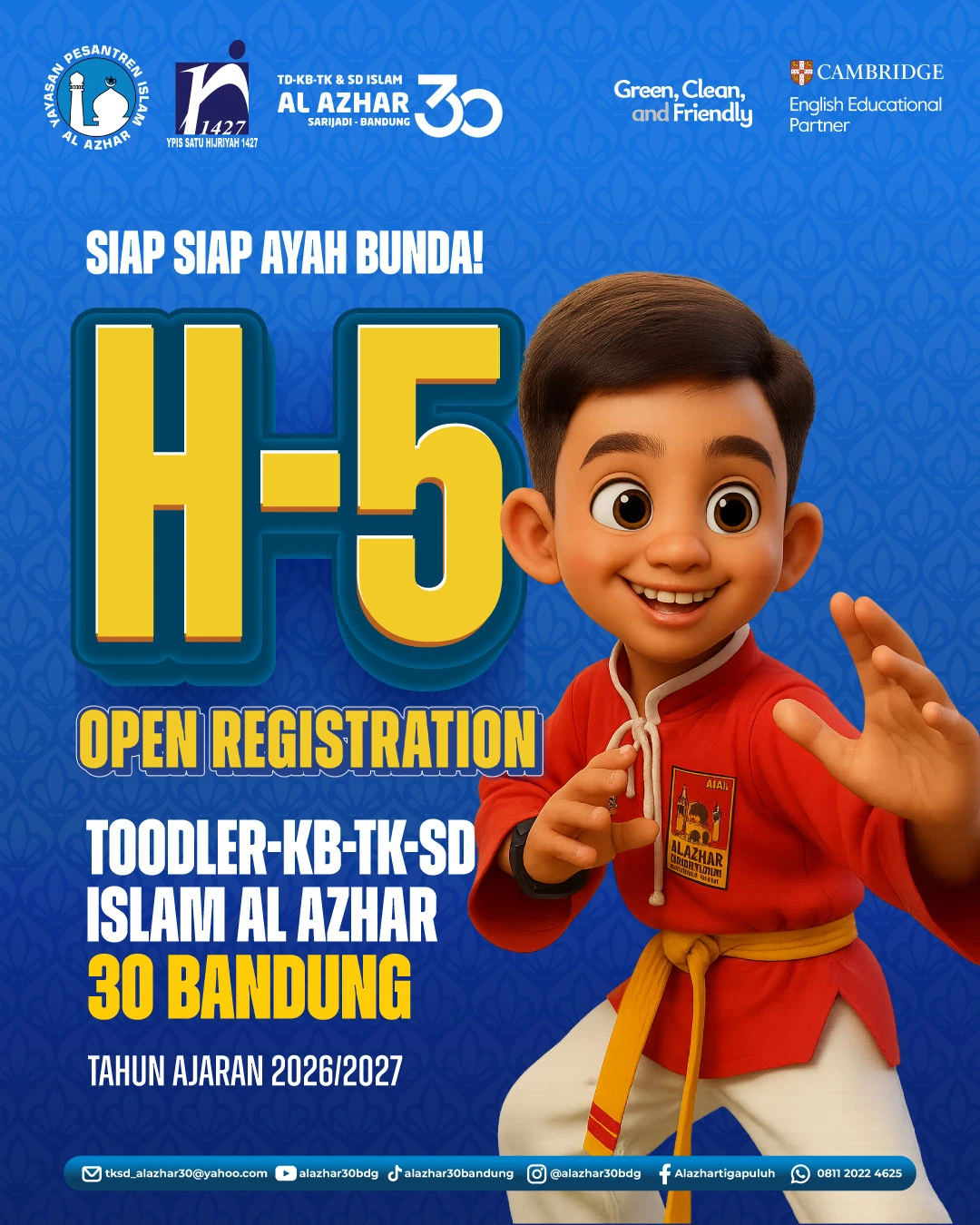 H-5 Menuju Open Registration! Saatnya Siapkan Putra-Putri Hebat Bersama Al Azhar 30 Bandung
