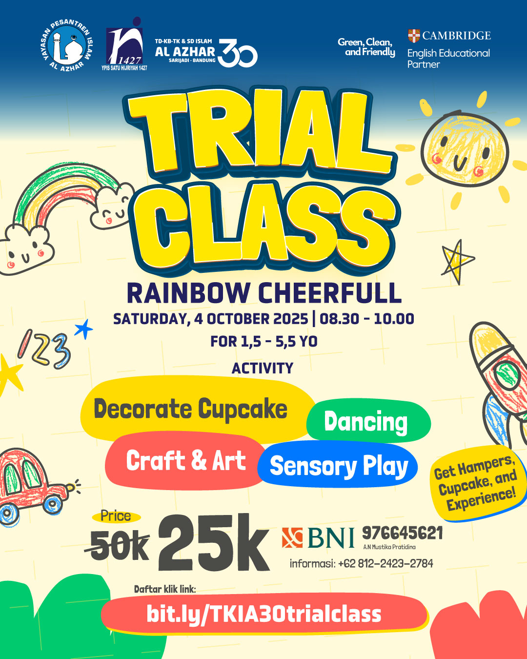 Trial Class TK Rainbow Cheerfull: Ajak Anak Belajar Sambil Bermain di Al Azhar 30 Bandung