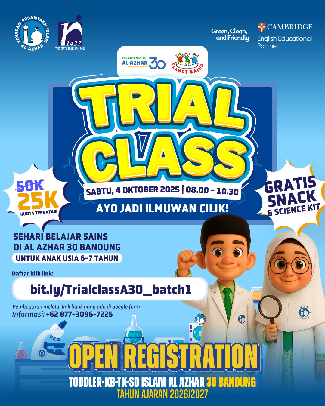 Trial Class “Ayo Jadi Ilmuan Cilik” di SD Islam Al Azhar 30 Bandung