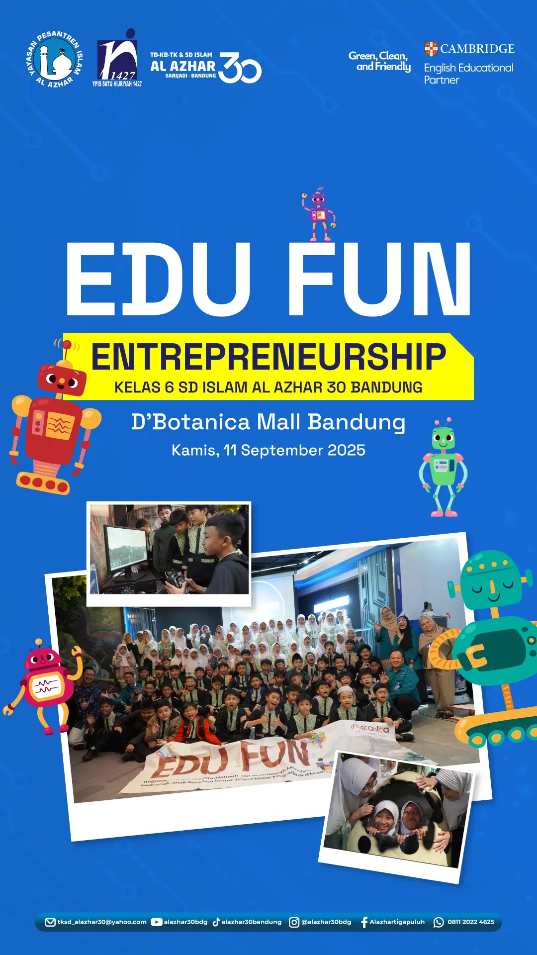Murid Kelas 6 SD Islam Al Azhar 30 Bandung Ikuti EDU FUN Entrepreneurship di D’Botanica Mall