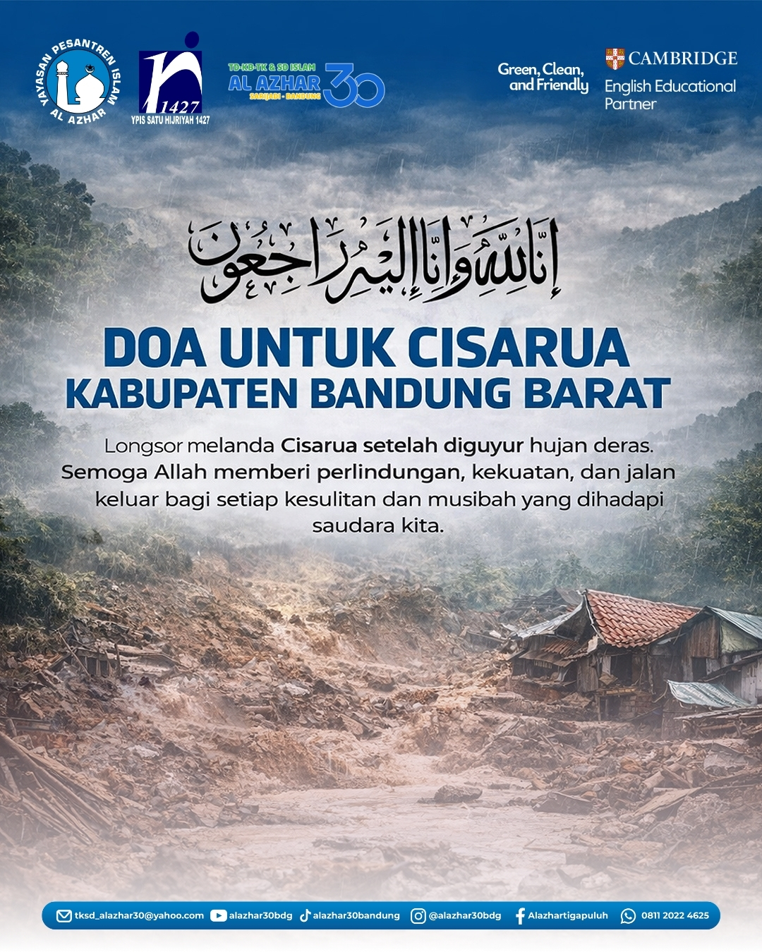 Al Azhar 30 Bandung Sampaikan Doa dan Kepedulian untuk Korban Longsor Cisarua