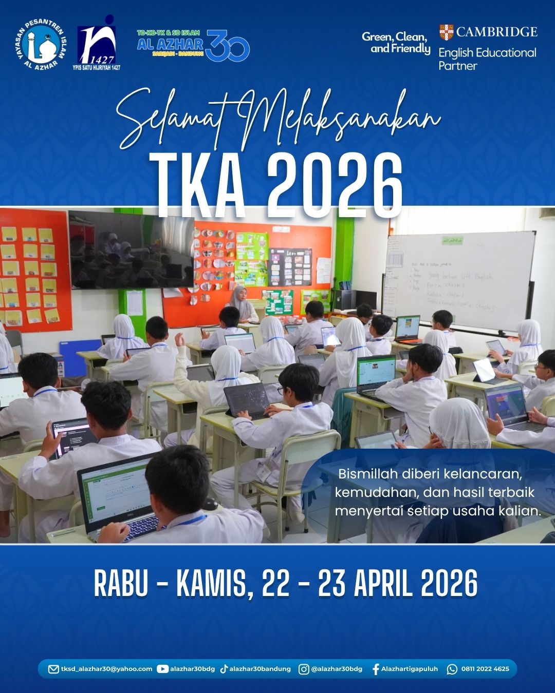 Siswa Kelas 6 SD Al Azhar 30 Bandung Siap Mengikuti TKA 2026