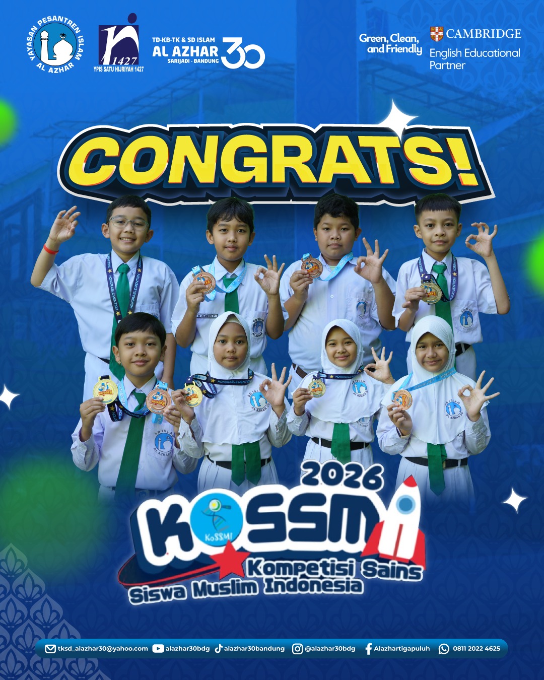 Prestasi Membanggakan! Siswa SD Islam Al Azhar 30 Bandung Raih Penghargaan di KoSSMI 2026